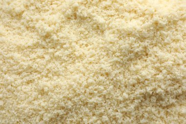 Arka plan olarak taze badem unu, görünümün üzerinde