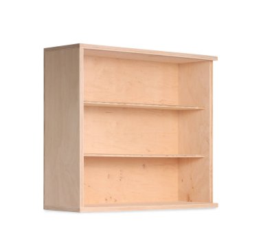 Boş ahşap şarap kutusu beyaza izole edilmiş.