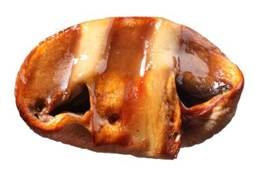 Beyazın üzerinde izole edilmiş ızgara mantar.