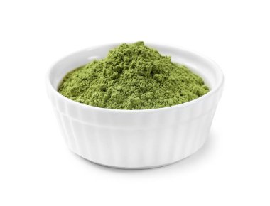 Beyazın üzerinde yeşil kibrit tozu.