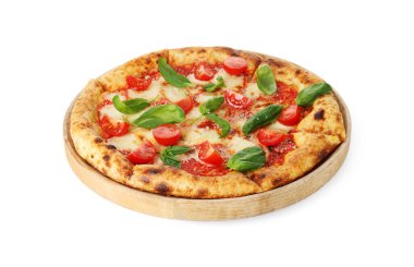 Lezzetli bir Margherita pizzası.