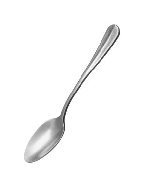 Beyaz üzerine izole edilmiş bir çay kaşığı.