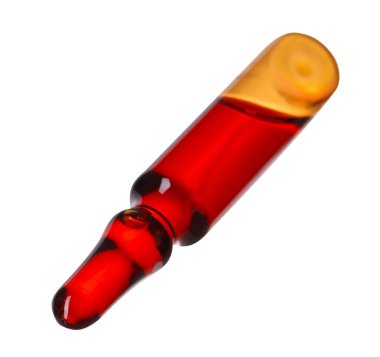 Beyaz üzerine sıvı yalıtılmış cam ampul