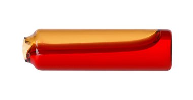 Beyaz üzerine izole sıvı ile açık cam ampul