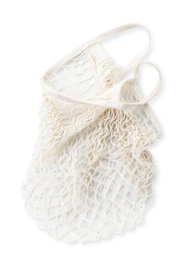 Boş dizgi çantası beyaz, üst görünümde izole