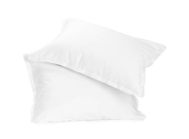 Beyazlara ayrılmış iki yeni yumuşak yastık