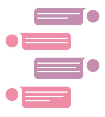 Beyaz arkaplanda mesaj baloncuklarıyla sohbet et