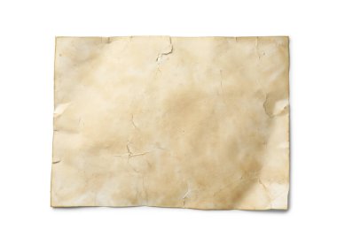 Beyaz, üst görünümde izole edilmiş eski parşömen kağıtları