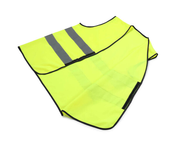 Reflective vest isolated on white. Safety equipment