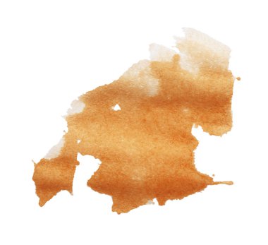 Kurumuş kahve lekesi beyaz, üstten görünüyor.