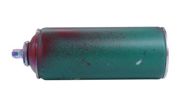 Bir kutu parlak sprey boya beyaza izole edilmiş.