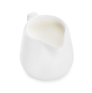 Bir sürahi taze süt izole edilmiş beyaz
