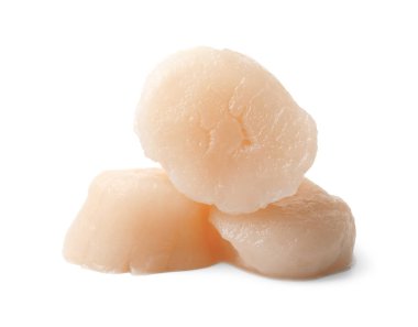 yığın üzerinde beyaz izole soyulmuş ham tarağı