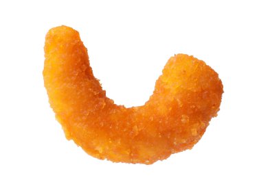 Beyazın üzerinde izole edilmiş lezzetli bir karides.