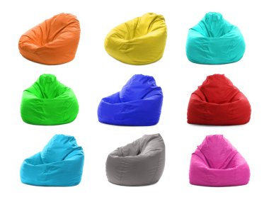 Farklı fasulye çuvalları beyaz, set