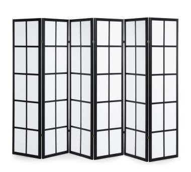 Katlanan ekran beyazda izole edildi. Mobilyalar şık.