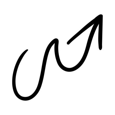 Beyaz üzerine izole edilmiş bir siyah ok