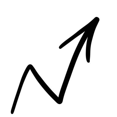 Beyaz üzerine izole edilmiş bir siyah ok