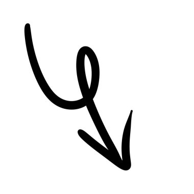 Beyaz üzerine izole edilmiş bir siyah ok