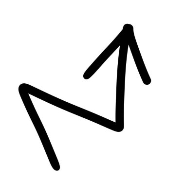 Beyaz üzerine izole edilmiş bir siyah ok