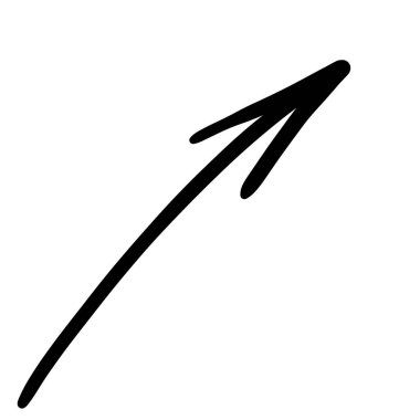 Beyaz üzerine izole edilmiş bir siyah ok