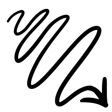 Beyaz üzerine izole edilmiş bir siyah ok