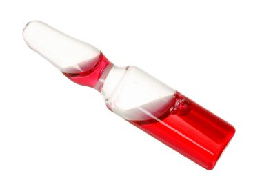 Beyaz üzerine sıvı yalıtılmış cam ampul