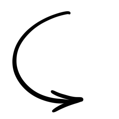 Beyaz üzerine izole edilmiş bir siyah ok