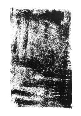 Soyut siyah mürekkep resmi beyaz, üst görünümde izole