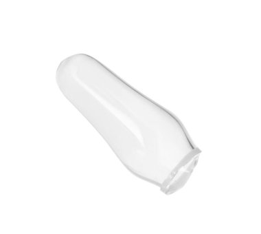 Açık cam ampulün konik ucu beyaza izole edildi