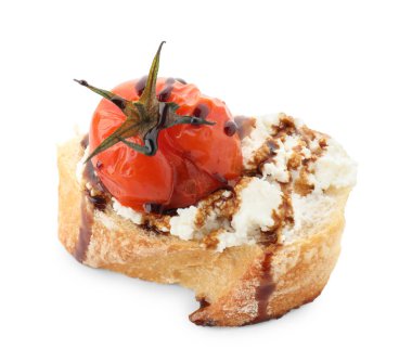 Ricotta peynirli, domatesli ve balzamik soslu nefis bruschetta.