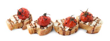 Ricotta peynirli, domatesli ve balzamik soslu nefis bruschettalar.