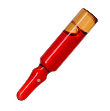 Beyaz üzerine sıvı yalıtılmış cam ampul