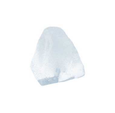 Temiz buz parçası beyaza izole edilmiş