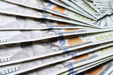 Arkaplan olarak dolar banknotları. Para ve finans