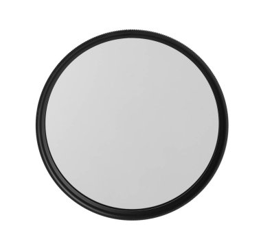 Fotoğraf merceği beyaza izole edilmiş. Profesyonel fotoğrafçı ekipmanı.