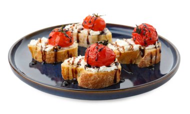 Ricotta peynirli, domatesli ve balzamik soslu nefis bruschettalar.