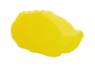 Beyaz üzerine izole edilmiş sarı yazıcı mürekkebi