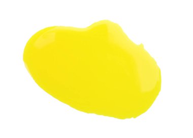 Beyaz üzerine izole edilmiş sarı yazıcı mürekkebi