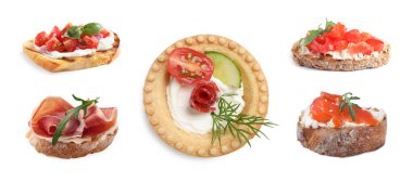 Beyazlar üzerinde izole edilmiş farklı kanepeler.