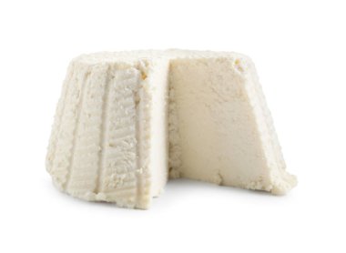 Lezzetli ricotta (krem peynir) beyaz üzerine izole