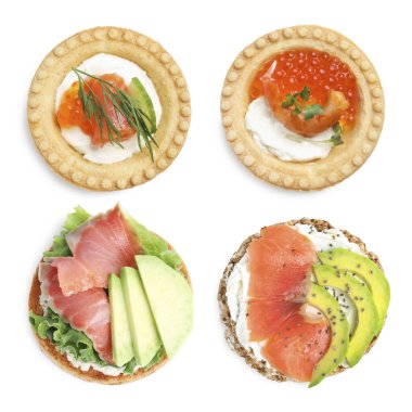 Beyaz, üst görünümde izole edilmiş farklı kanepeler.