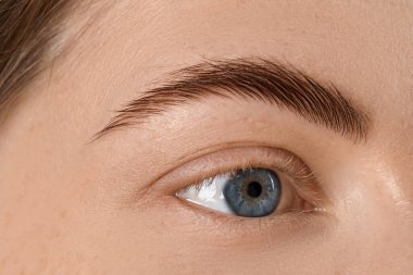 Güzel gözlü bir kadının Macro fotoğrafı.