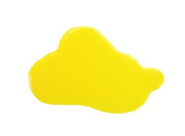 Beyaz üzerine izole edilmiş sarı yazıcı mürekkebi