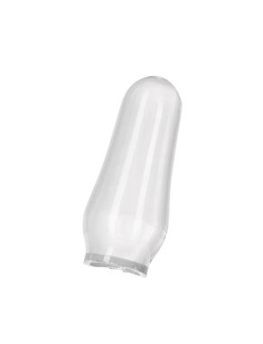 Açık cam ampulün konik ucu beyaza izole edildi