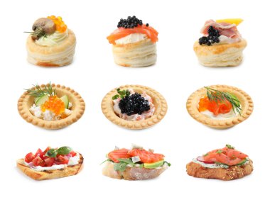 Beyazlar üzerinde izole edilmiş farklı kanepeler.