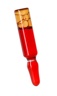 Beyaz üzerine sıvı yalıtılmış cam ampul