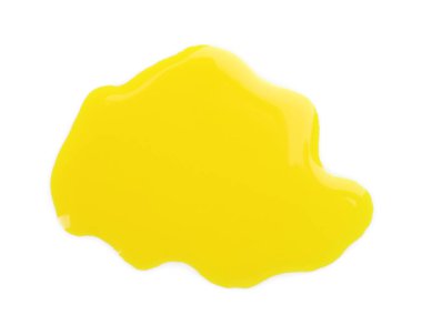 Blot of yellow printer ink isolated on white clipart