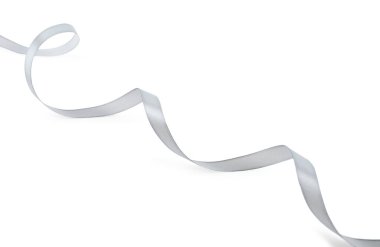 Güzel bir gri kurdele beyaz üzerinde izole edilmiş.