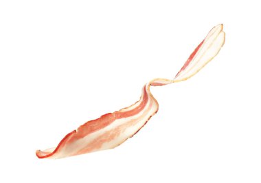 Beyaz üzerine izole edilmiş çiğ domuz pastırması.